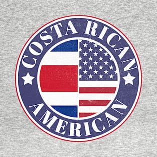 Proud Costa Rican-American Badge - Costa Rica Flag T-Shirt